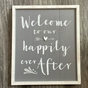 🩷Wall decor about 16”x12” welcome to our happily ever after